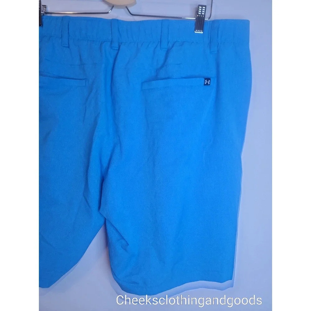 Under Armour Loose Heatgear Golf Shorts Blue Mens Size 42 Active Performance